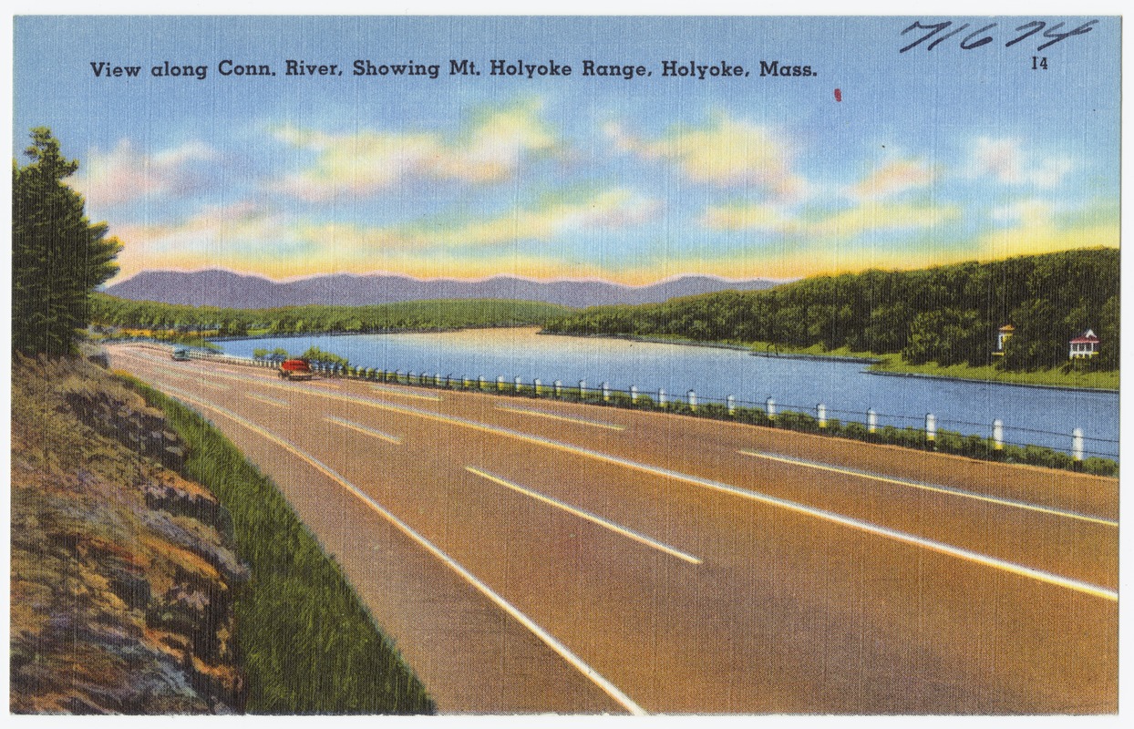 View along Conn. River, showing Mt. Holyoke Range, Holyoke, Mass.