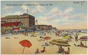 Bathing Beach, front of Jackson Casino, Ocean City, Md.