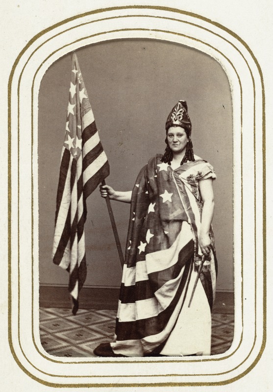 Portrait with Betsy Ross Flags