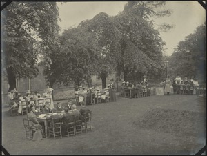 Classes on "The Mount" Lawn, The Royal Normal College for the Blind, England