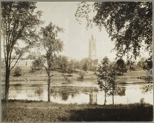 Campus of Perkins School for the Blind from banks of Charles River