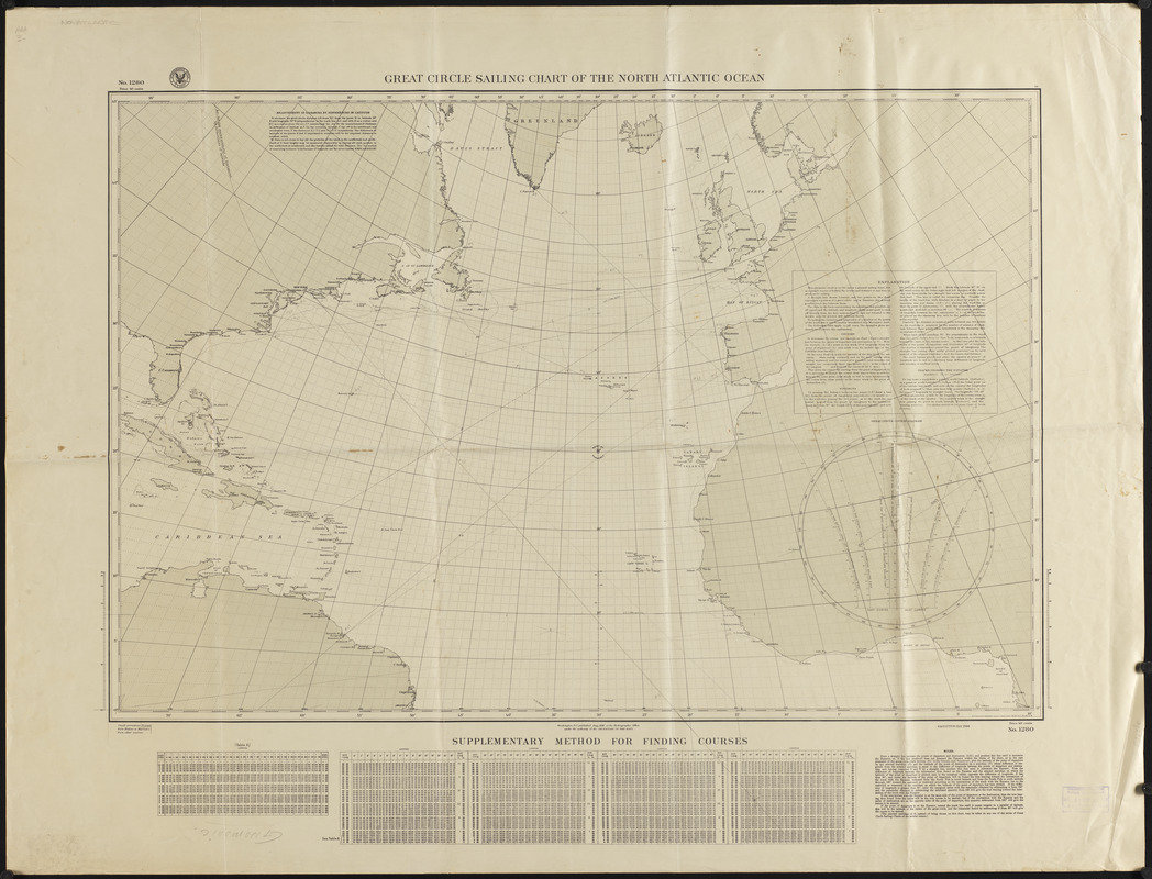 Great circle sailing chart of the North Atlantic Ocean - Digital ...