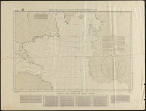 Great circle sailing chart of the North Atlantic Ocean