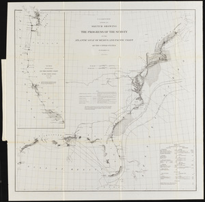 Sketch showing the progress of the survey on the Atlantic, Gulf of Mexico, and Pacific coast of the United States