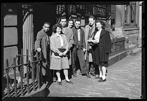 Group portrait of three women and four men