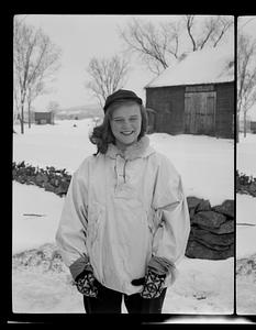 Girl in snow scene