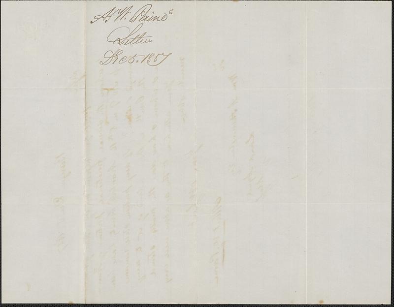 Albert W. Paine to W. A. Harrington, 5 December 1857
