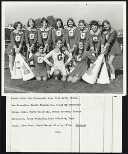 Go-Go Girls for Gloucenter are, from left, front, Lee Doucette, Jackie Chermesino, head; Charmaine Borge. Rear, Gerry Caulfield, Nancy Andrews, Joanne Nicholson, Donna Palazola, Lisa O’Malley, Faye Doyle, Jane Wood, Debbi Meuse, Missing, Tina Psalades..