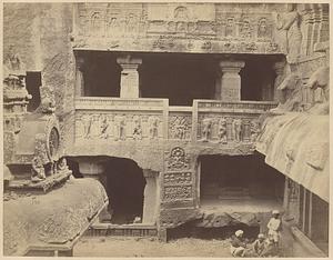 Left wing of the Indra Sabha Jain Cave Temple (Cave XXXII), Ellora