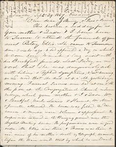 Letter from Zadoc Long to John D. Long, September 29, 1867