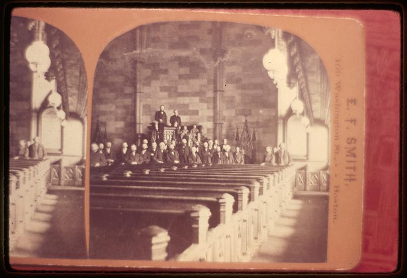 Interior Second Church (Unitarian) later First Methodist Episcopal Church Boston Hanover Street site of Seaman's House