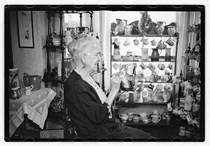 Mrs. Lue Stuart Wadsworth, collector of rare pitchers