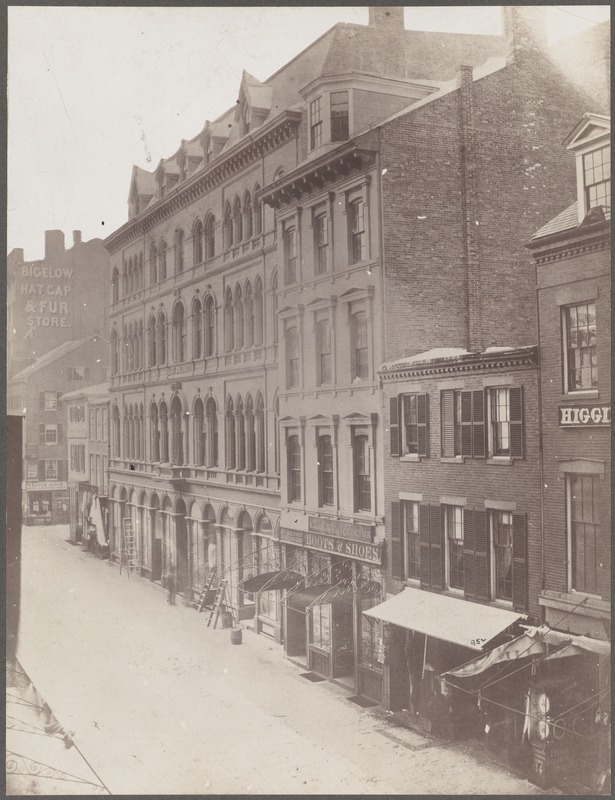 Boston, Massachusetts. Hanover Street, north side, from Portland Street. Building on right of picture removed in extension of Washington St.