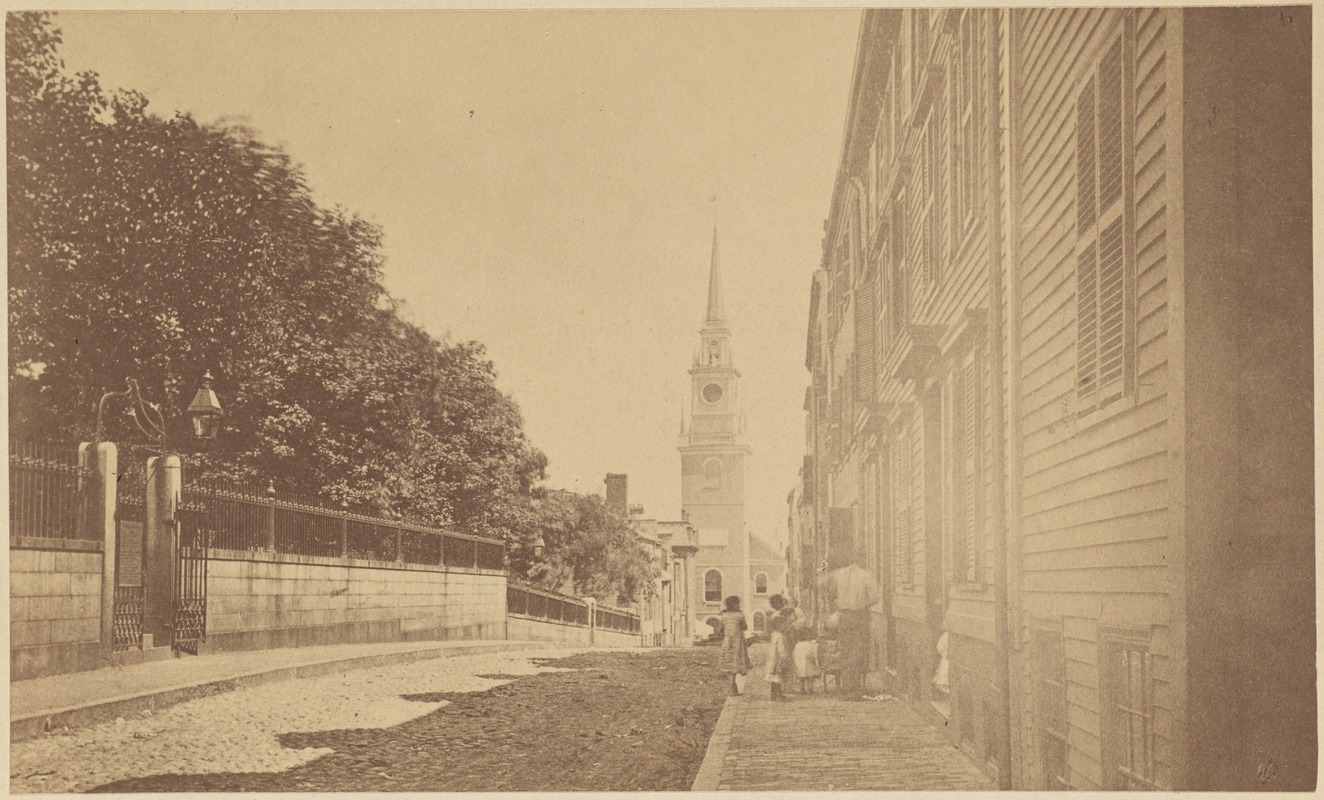 North End street, Old North Church (Christ Church) in the distance