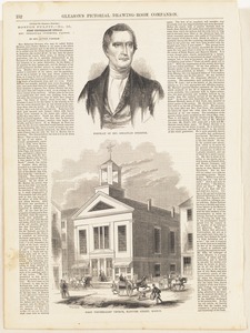 Portrait of Rev. Sebastian Streeter ; First Universalist Church, Hanover Street, Boston