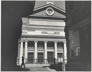 Façade of Symphony Hall, Huntington Avenue entrance. Built 1900, McKim, Mead and White [architects]