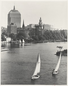 View of Charles River and tower of John Hancock Building