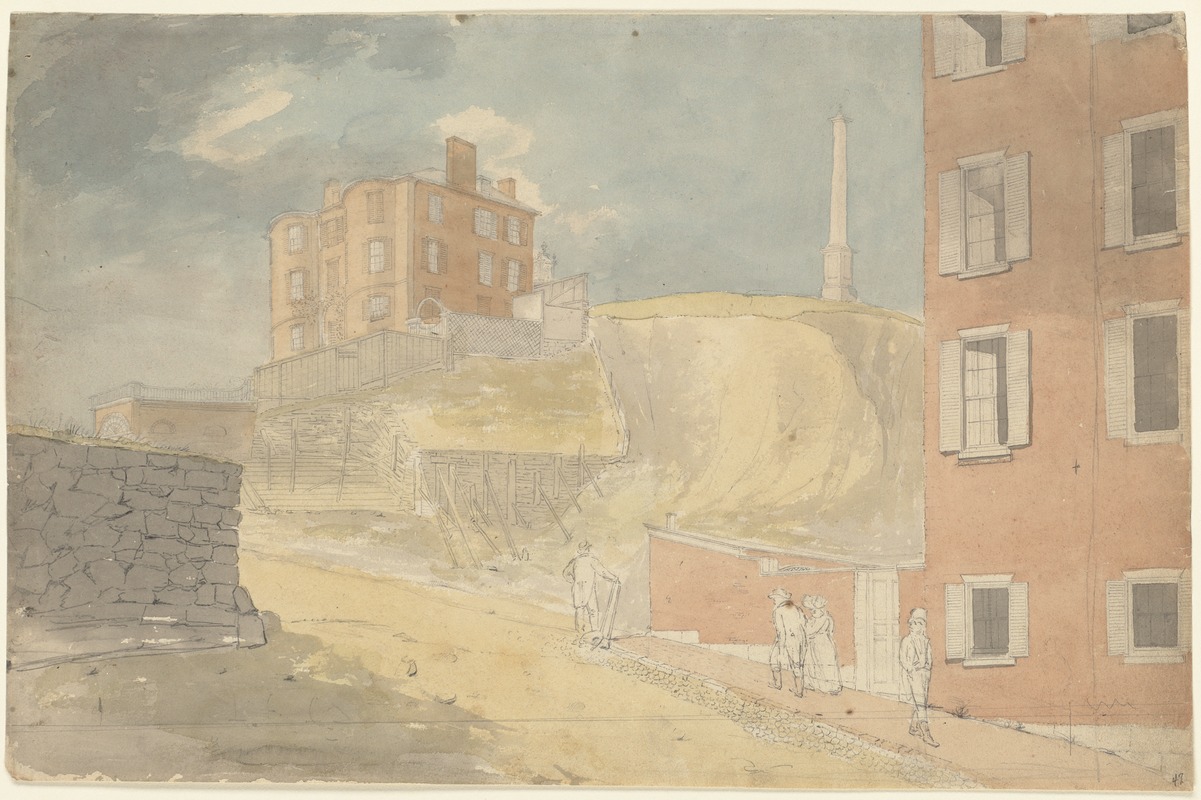 Beacon Hill, with Mr. Thurston's house, from Bowdoin Street