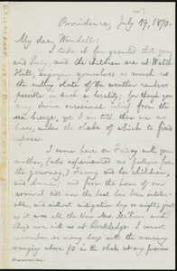 Letter from William Lloyd Garrison, Providence, [R.I.], to Wendell Phillips Garrison, July 19, 1870