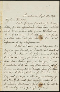 Letter from William Lloyd Garrison, Providence, [R.I.], to Wendell Phillips Garrison, Sept. 20, 1870