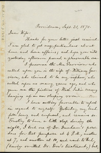 Letter from William Lloyd Garrison, Providence, [R.I.], to Helen Eliza Garrison, Sept. 21, 1870