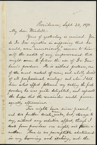 Letter from William Lloyd Garrison, Providence, [R.I.], to Wendell Phillips Garrison, Sept. 22, 1870