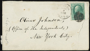 Letter from William Lloyd Garrison, Roxbury, [Mass.], to Oliver Johnson, Nov. 7, 1870
