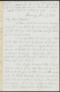 Letter from William Lloyd Garrison, Roxbury, [Mass.], to Samuel Joseph May, Dec. 7, 1870