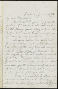 Letter from William Lloyd Garrison, Roxbury, [Mass.], to Wendell Phillips Garrison, Jan. 1, 1871