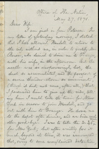 Letter from William Lloyd Garrison, Office of The Nation, [N.Y.], to Helen Eliza Garrison, May 27, 1871