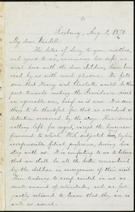 Letter from William Lloyd Garrison, Roxbury, [Mass.], to Wendell Phillips Garrison, Aug. 1, 1871