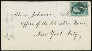 Letter from William Lloyd Garrison, Roxbury, [Mass.], to Oliver Johnson, Jan. 7, 1872