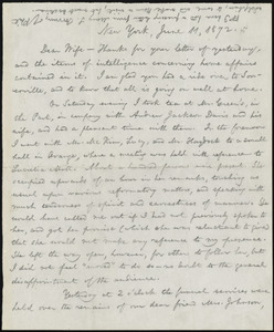 Letter from William Lloyd Garrison, New York, to Helen Eliza Garrison, June 11, 1872