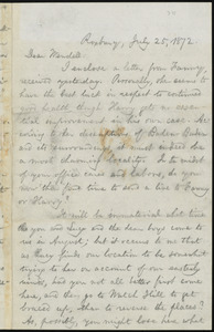 Letter from William Lloyd Garrison, Roxbury, [Mass.], to Wendell Phillips Garrison, July 25, 1872