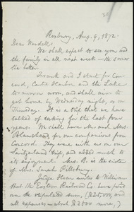 Letter from William Lloyd Garrison, Roxbury, [Mass.], to Wendell Phillips Garrison, Aug. 9, 1872