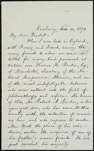 Letter from William Lloyd Garrison, Roxbury, [Mass.], to Wendell Phillips Garrison, [Nov.] 10, 1872