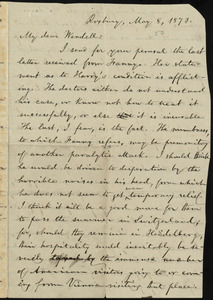 Letter from William Lloyd Garrison, Roxbury, [Mass.], to Wendell Phillips Garrison, May 8, 1873