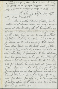 Letter from William Lloyd Garrison, Roxbury, [Mass.], to Wendell Phillips Garrison, Sept. 22, 1873