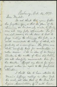 Letter from William Lloyd Garrison, Roxbury, [Mass.], to Wendell Phillips Garrison, Oct. 14, 1873