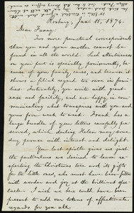 Letter from William Lloyd Garrison, Roxbury, [Mass.], to Fanny Garrison Villard, Jan. 15, 1874