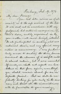 Letter from William Lloyd Garrison, Roxbury, [Mass.], to Fanny Garrison Villard, Feb. 19, 1874