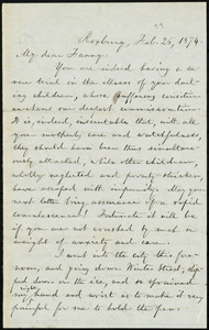 Letter from William Lloyd Garrison, Roxbury, [Mass.], to Fanny Garrison Villard, Feb. 26, 1874