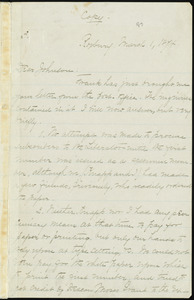 Letter from William Lloyd Garrison, Roxbury, [Mass.], to Oliver Johnson, March 1, 1874