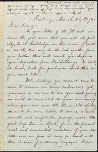 Letter from William Lloyd Garrison, Roxbury, [Mass.], to Fanny Garrison Villard, March 26, 1874