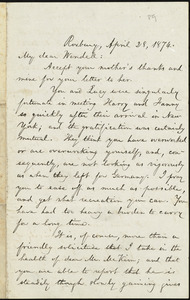 Letter from William Lloyd Garrison, Roxbury, [Mass.], to Wendell Phillips Garrison, April 28, 1874