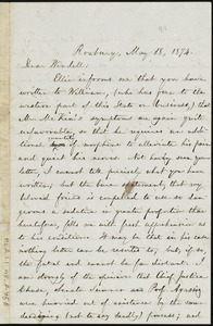 Letter from William Lloyd Garrison, Roxbury, [Mass.], to Wendell Phillips Garrison, May 18, 1874