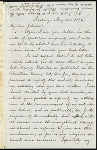 Letter from William Lloyd Garrison, Roxbury, [Mass.], May 25, 1874