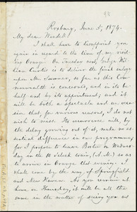 Letter from William Lloyd Garrison, Roxbury, [Mass.], to Wendell Phillips Garrison, June 5, 1874