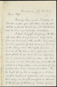 Letter from William Lloyd Garrison, Providence, [R.I.], to Helen Eliza Garrison, July 31, 1874