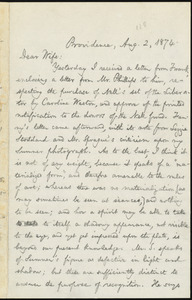 Letter from William Lloyd Garrison, Providence, [R.I.], to Helen Eliza Garrison, Aug. 2, 1874